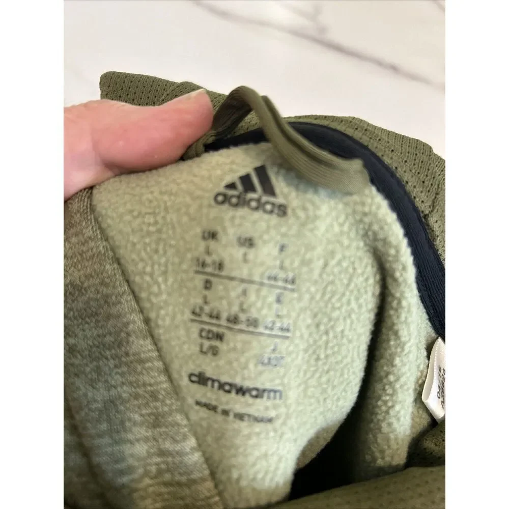 Adidas Climawarm Fleeced Athletic Sweatshirt Gym Running Hoodie Green Thumb SZ S